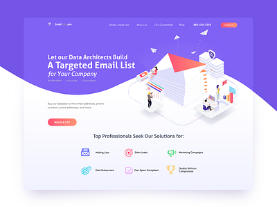Hero Image for Email List Company hero image isometric data architect isometric email isometric email list isometric mail web desgin