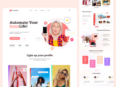 UI/UX Instagram Automation Tool Site Design automate instagram posts i instagram tool light design minimalistic design site design uiux web design web dseign white deesign