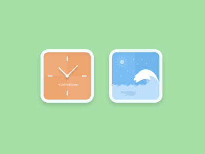 Icon clock flat gallery icon simple sweet