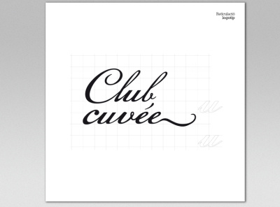 Grid of Club Cuveée logotype branding grid design grid logo ligature font typeface typography vector