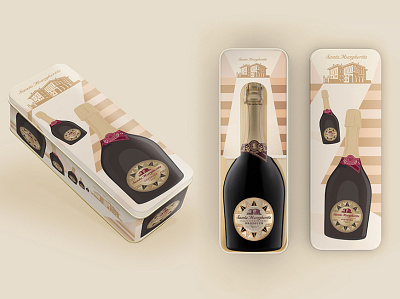 Santa Margherita Gifting packs branding foodpackaging illustration package design vector wine