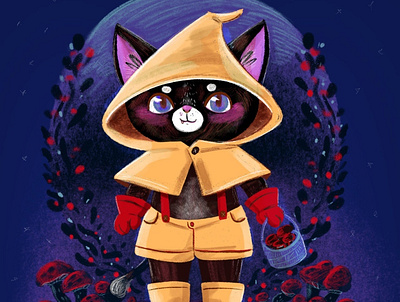 Mysterious Cat animal cat character character design children book illustration magic