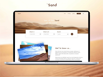 `Sand - Travel Website 🏜 app art brand branding clean design graphic design icons identity illustration illustrator logo mobile sketch type ui ux vector web website