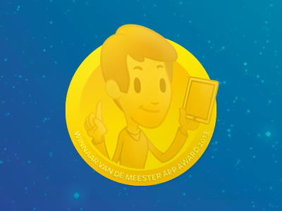 Bru-taal Meesterapp app award badge game gold serious sticker web winner