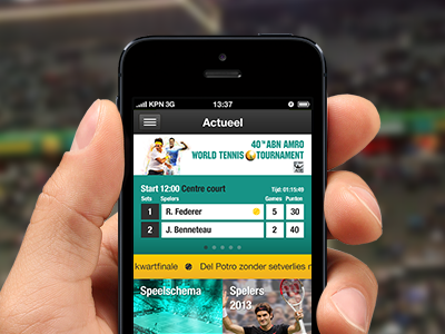 ABN AMRO World Tennis Tournament iPhone app app federer iphone live score tennis tournament