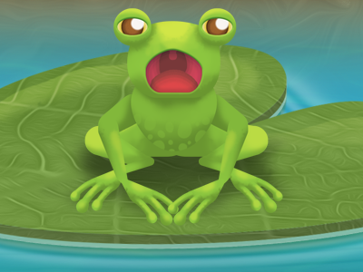 Froggy animal children drawing education frog game green illustration kids lily serious water