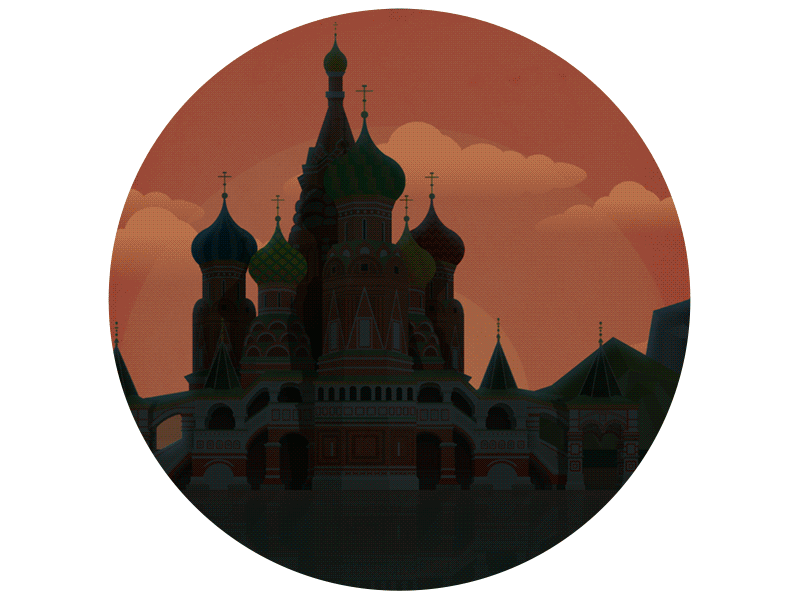 Saint Basil's Cathedral animation animation app church gif illustration kremlin red square russia vector