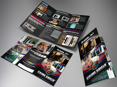 Contest Winning Trifold Brochure for a Crime Shield brochure crime shield layout protect trifold