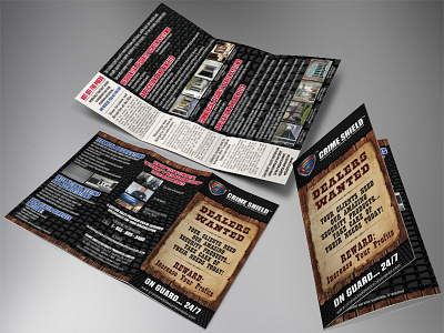 Dealers Trifold Brochure Design for a Crime Shield brochure crime shield dealers layout protect trifold