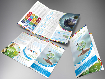 Contest Winning Trifold Brochure Design for a NGO brochure layout renewable energy sustainable development trifold united nations womens empowerment