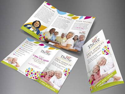 Contest Winning Trifold Brochure Design for Thrive advisors brochure elders senior seniors thrive trifold