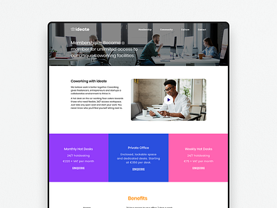 Ideate — Membership brand branding colour design digital identity logo ui webdesign website