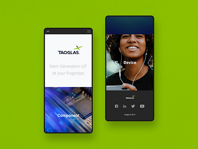 Taoglas IoT — Mobile Views brand branding colour design digital identity ui web webdesign website