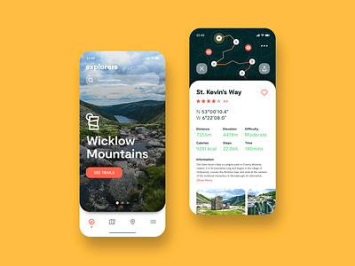 Explorer — App Concept app app design brand branding colour digital hiking identity ireland photography ui ux