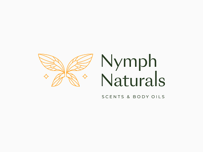 Nymph Naturals — Horizontal Logo (Positive) brand branding colour design fairy graphic design identity logo massage oil vector