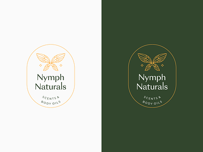 Nymph Naturals — Vertical Logo brand branding colour design fairy graphic design identity logo massage oil vector