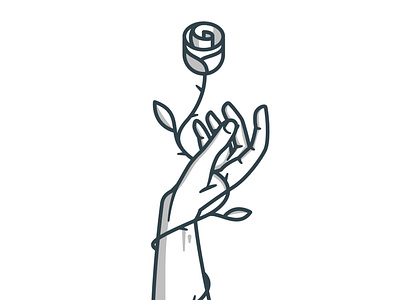 Rose hand Giving drawing drawings geometry hand hand drawn illustration lineart lines linework minimal rose roses