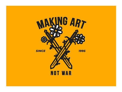Making Art Not War art artwork design designer designs flowers illustration lines swords thicklines vector vector art vector illustration vectors