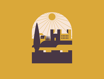 His majesty arriving to town. castle design dribbble graphic design illustration logo vector
