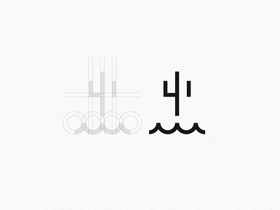 Trident branding design flow icon identity illustration lines logo minimal minimalistic modern simplistic vector