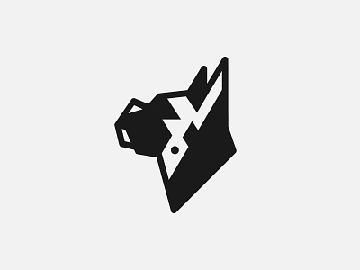 Boxer boxer dog flow geometry icon logo mark