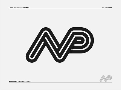 NP - Monogram brand branding design flow geometric geometry lines logo modern type