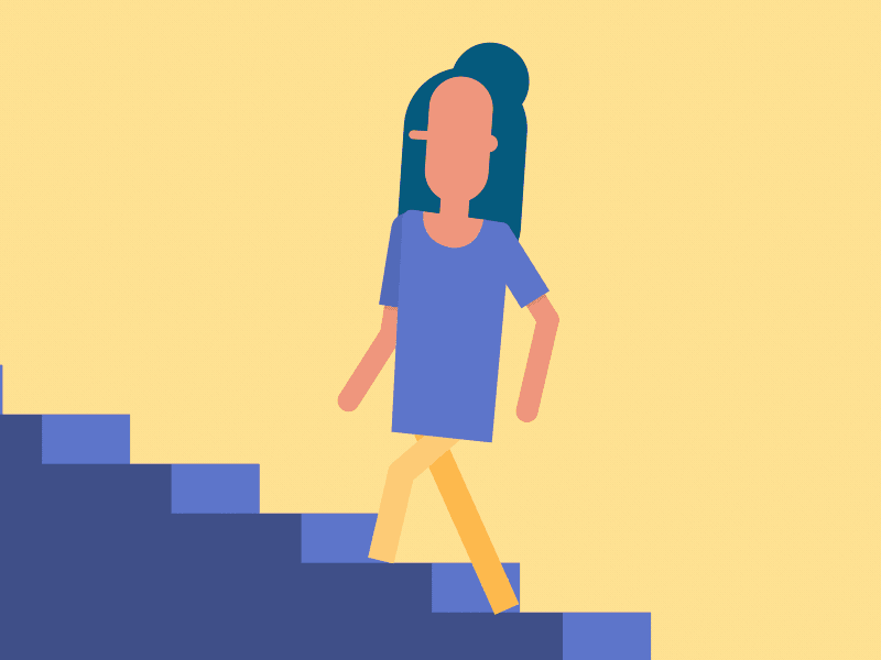quick staircase walkcycle 2d after effects animation bts flat illustration limber loop rig