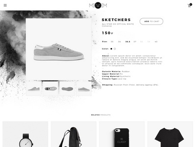 web store design in minimalistic style