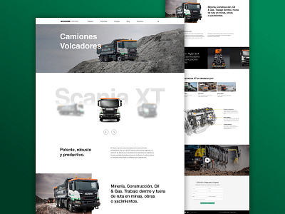 Scania XT construction company ui web design website