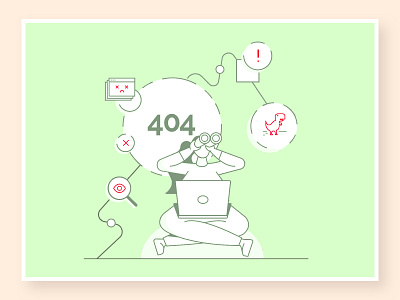 404 error - NOT FOUND ✖ 404 404 error 404 page design ecommerce illustration not found pagenotfound