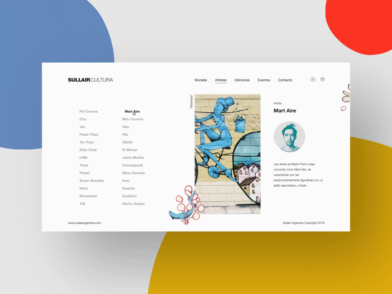 Sullair Cultura - Artists artists design designs desktop interface streetart ui web website