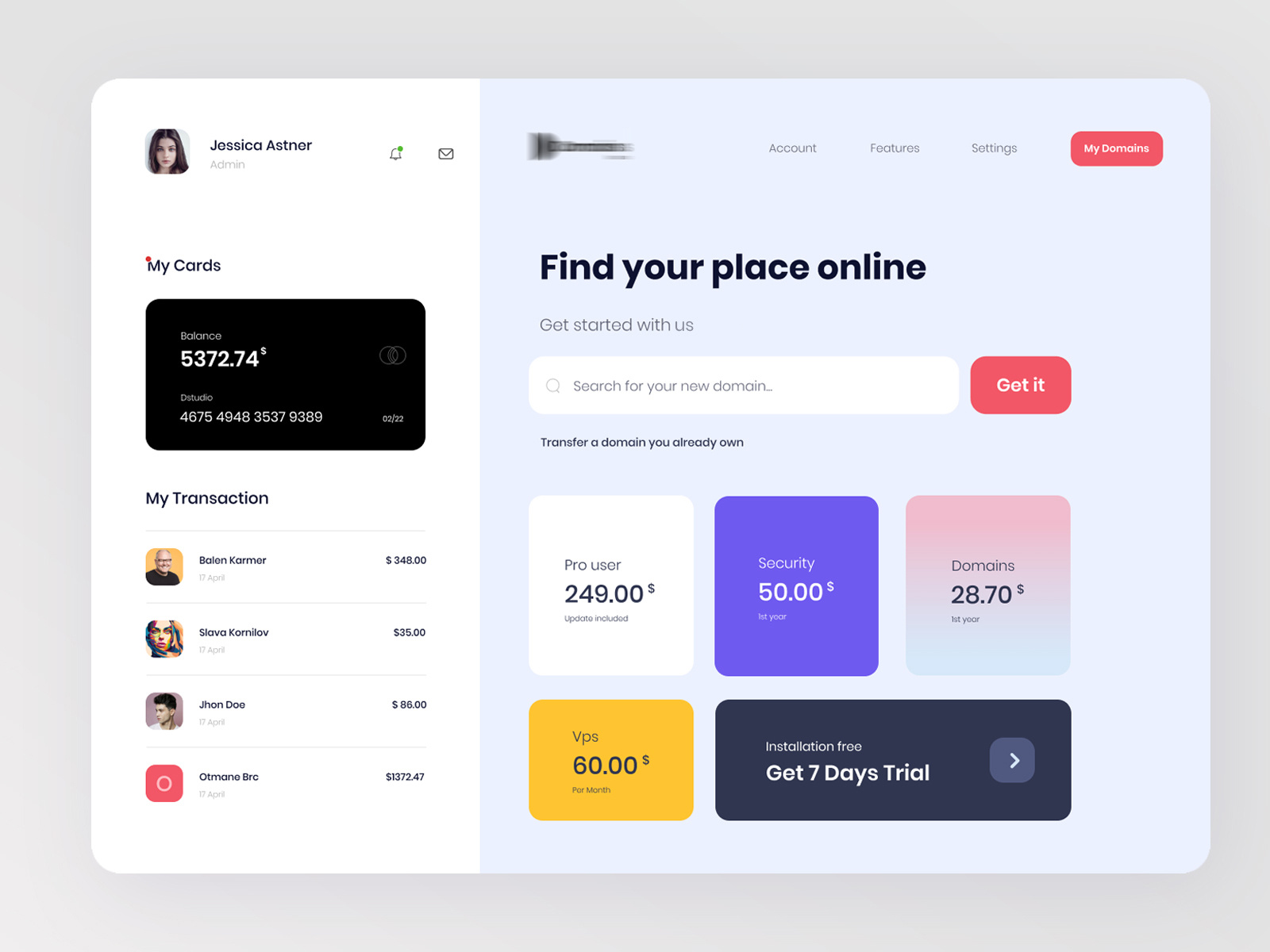 Search Domain | Dashboard design by Othmane Rj on Dribbble