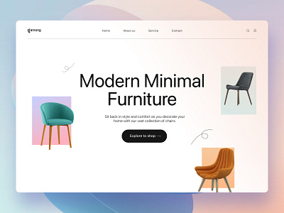 Online Store chairs e commerce e commercedesign landing page onlinestore store ui uxdesign website websitedeisgn