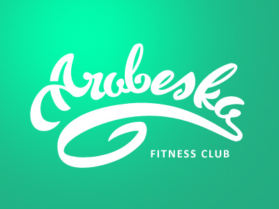 Arabeska Fitness Club calligraphy dancing fitness logo sport training typography