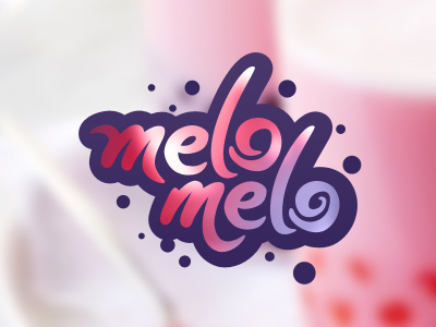 Melo Melo branding bubble bubble tea cold drink food logo summer tea