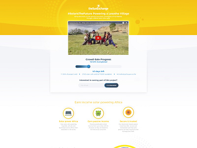 The Sun Exchange - Landing Page Design cape town landing page south africa user interface design website design