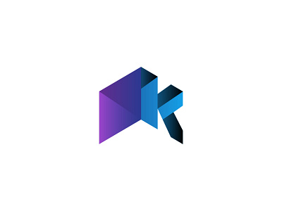 K logo 3d branding colorful geometric initials logo symbol