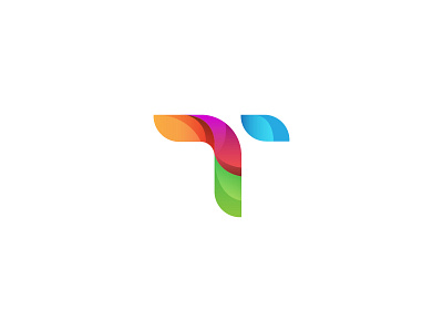 T logo branding colorful logo symbol techology