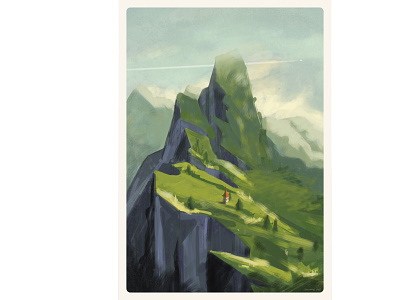 The Alps illustration landscape mountain