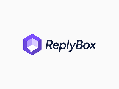 Reply Box logo concept 3d box branding design for sale icon illusion illustrator logo minimal purple vector