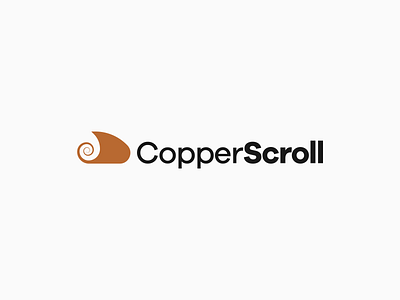 Copper Scroll logo branding flat icon illustration illustrator logo minimal typography vector