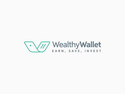 Wealthy Wallet logo branding design flat icon illustration illustrator logo minimal typography vector