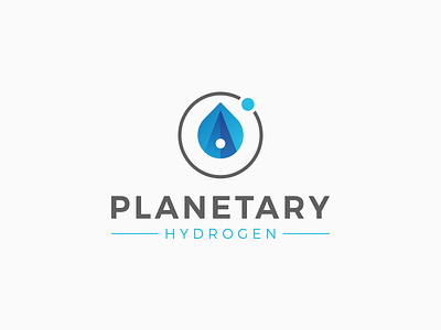 Planetary Hydrogen logo blue branding design for sale gradient icon illustrator logo minimal vector