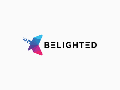 Belighted logo concept bird blue branding colorful design for sale illustrator logo minimal pink vector