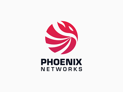 Phoenix networks logo concept bird branding design gradient illustrator logo phoenix phoenix logo red wings