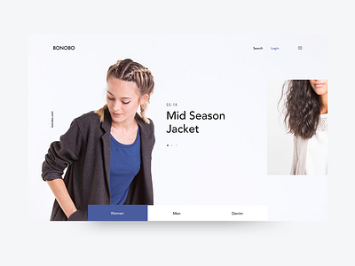 Bonobo Landing 01 challenge daily design fashion interaction landing minimalist page responsive ui ux webdesign