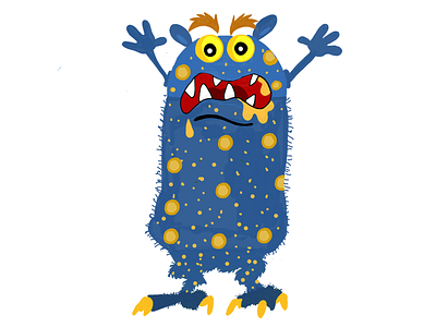 blue monster cartoon character illustration