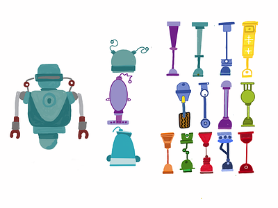 Build a Robot cartoon illustration robot