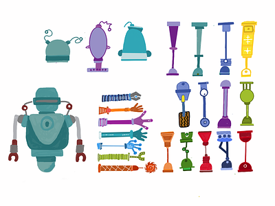 Build a Bot cartoon illustration monster robot