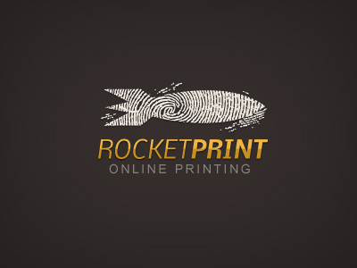 ROCKET PRINT LOGO brown experiment logo orange print